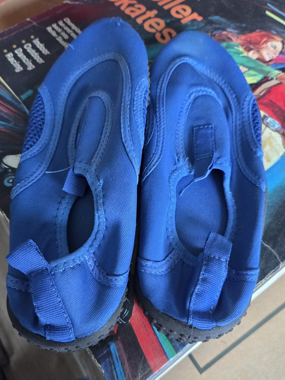 Kids Blue Slip-On Water Shoes with Easy Pull Tabs